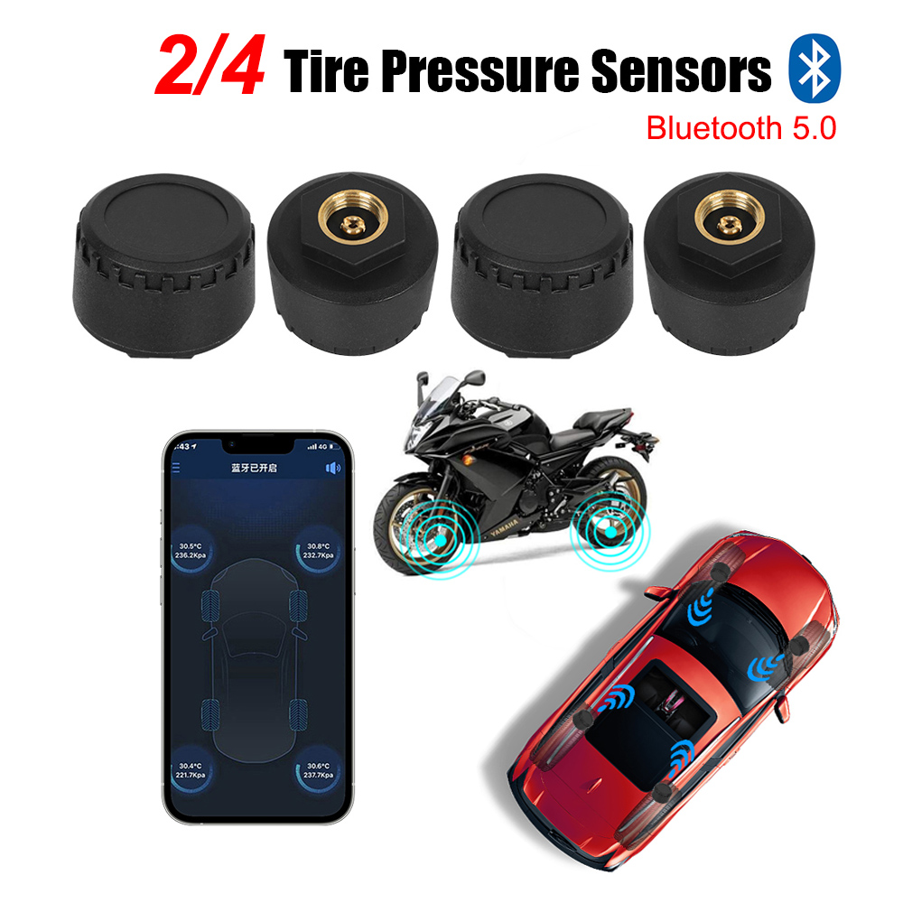 Tire Pressure Monitor - Bluetooth 5.0 Sensors Motorcycle TPMS 0-100PSI