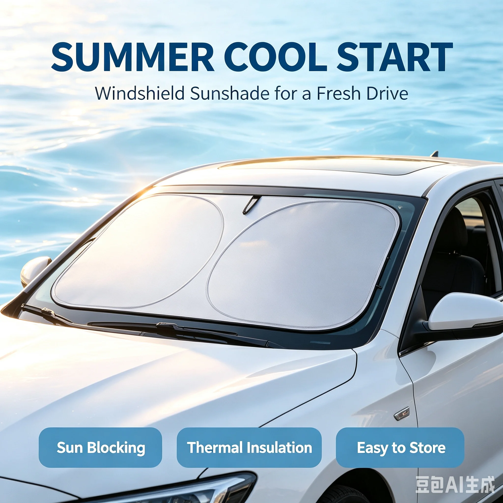 Car Windshield Sun Visor Folda - Windshield Sun Shade ulasan dan harga