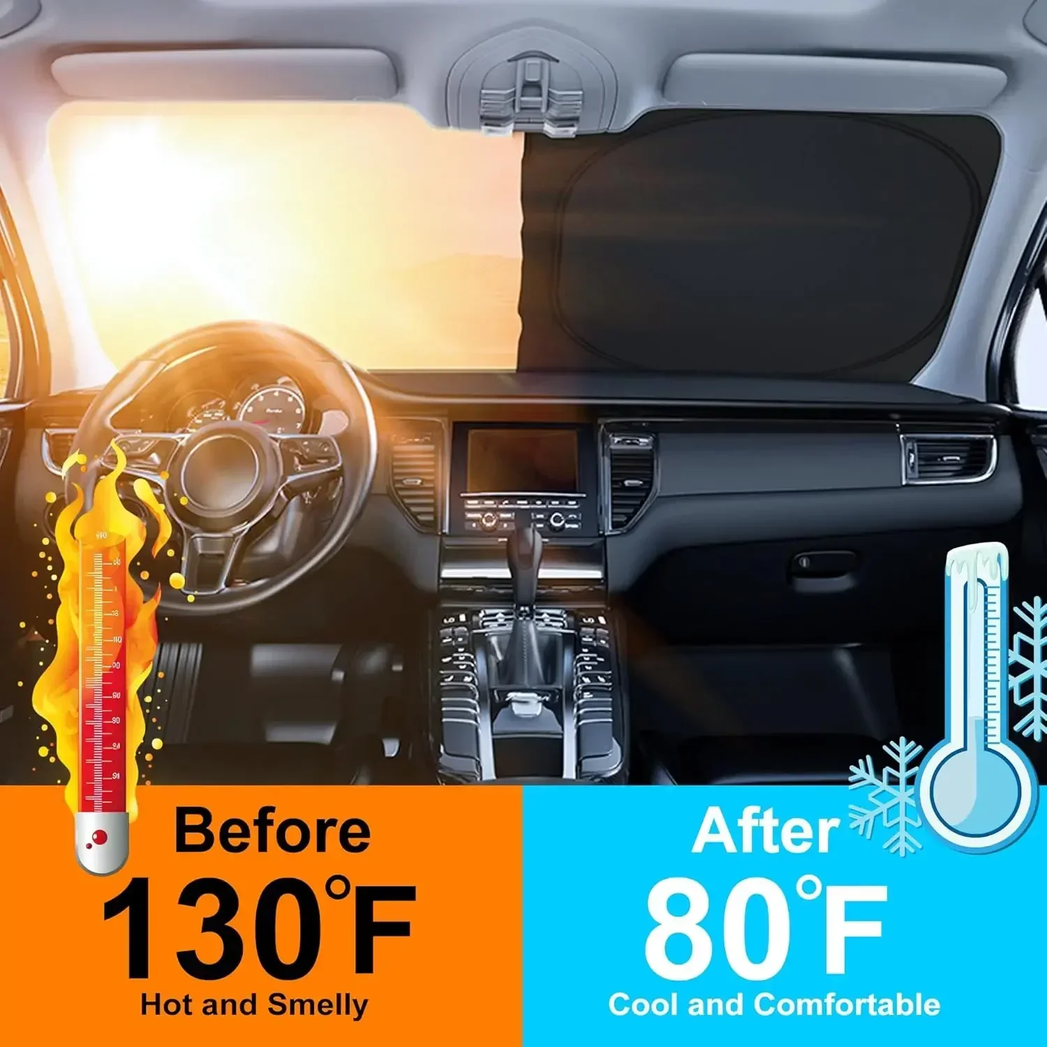 New Summer Car Front Window Su - Windshield Sun Shade ulasan dan harga