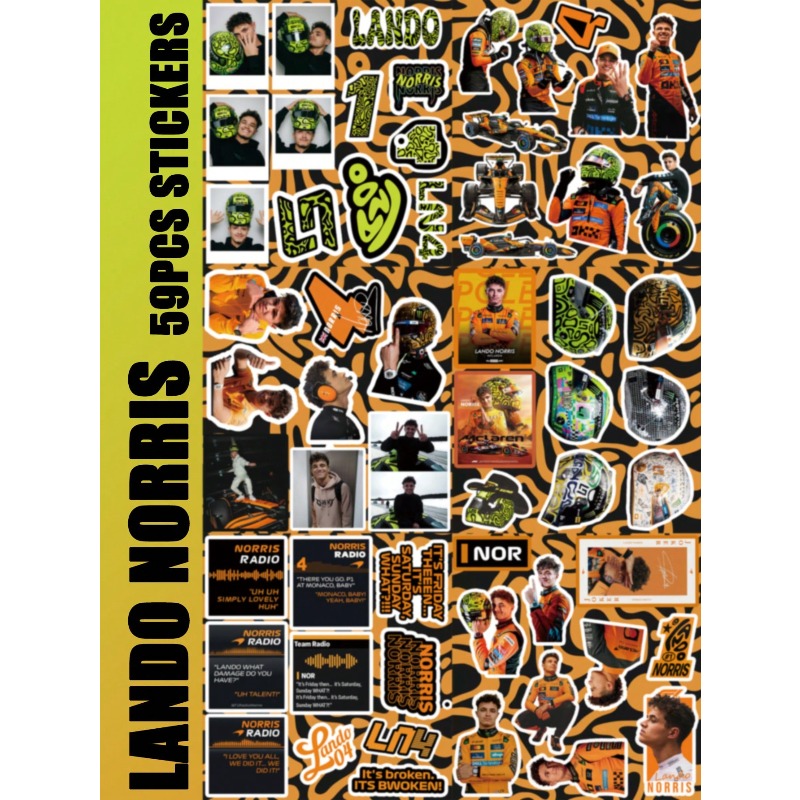 59PCS Lando Norris racing-them - Car Accessories Quotes ulasan dan harga